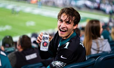 Eagles Fan Drinking A Beer